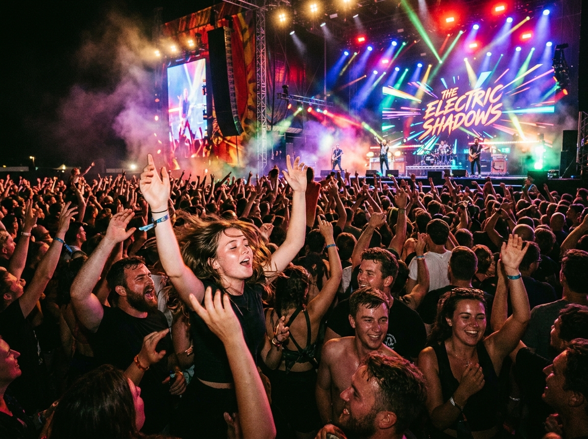 라이브 공연을 즐기는 사람들의 모습