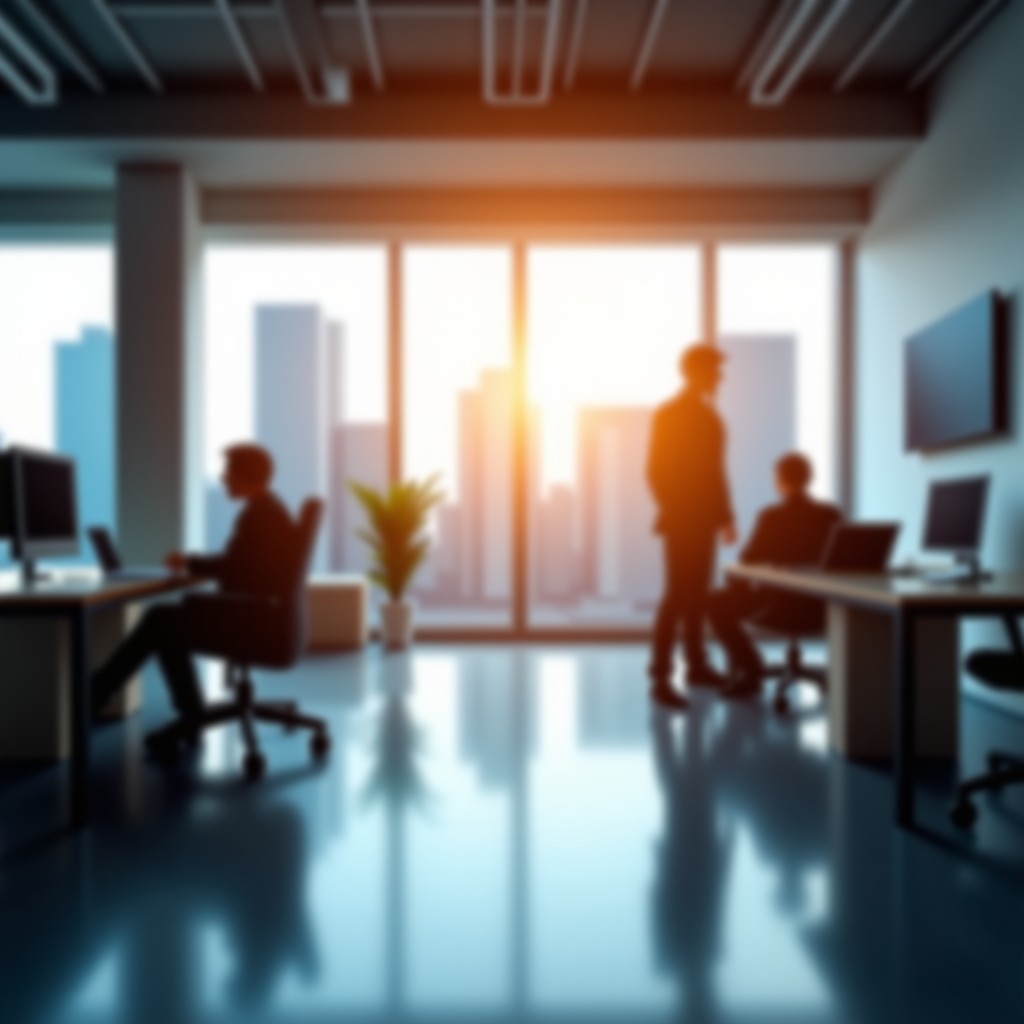 현대적인 기술 사무실 환경