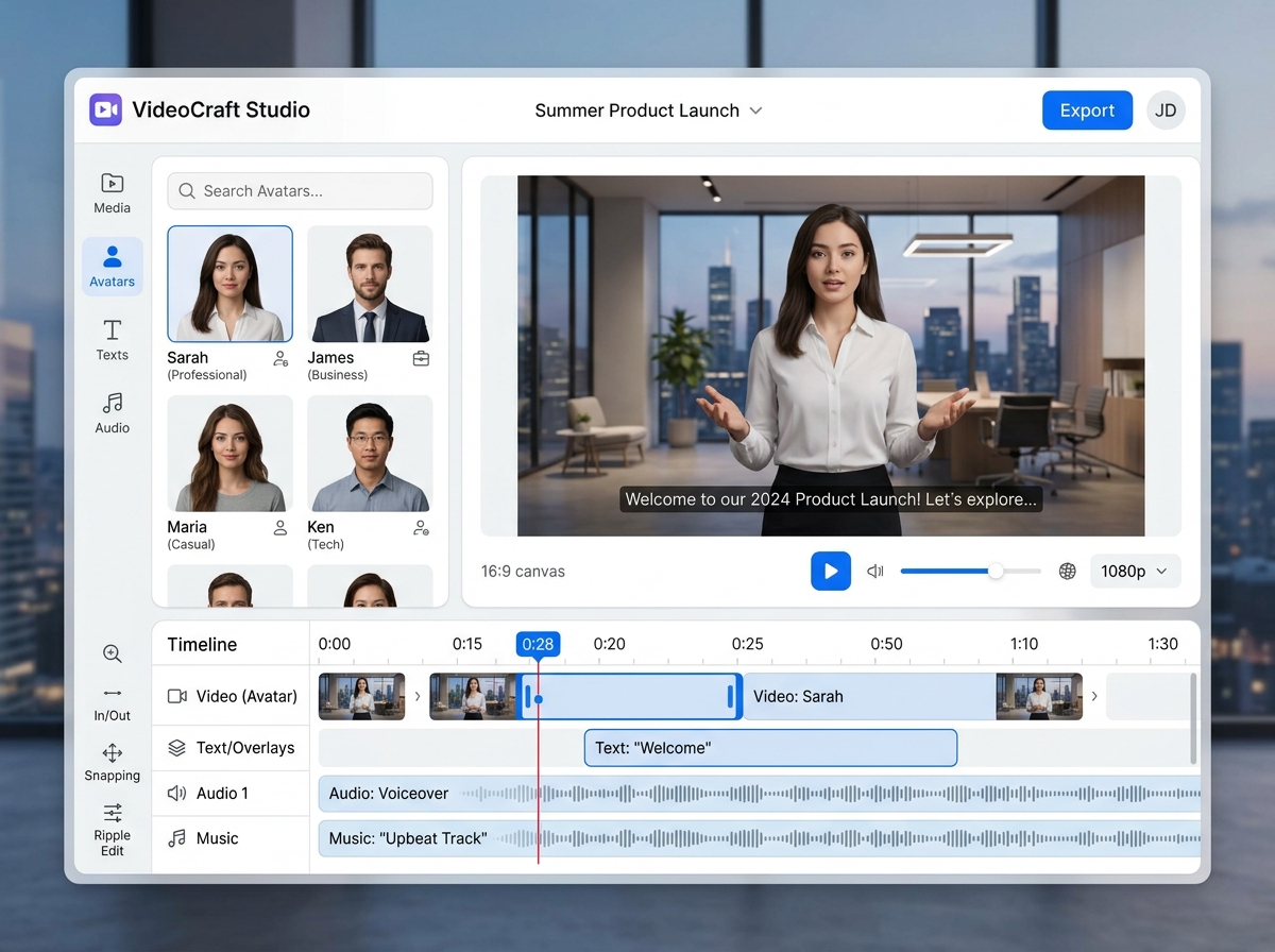 깔끔한 영상 편집 인터페이스