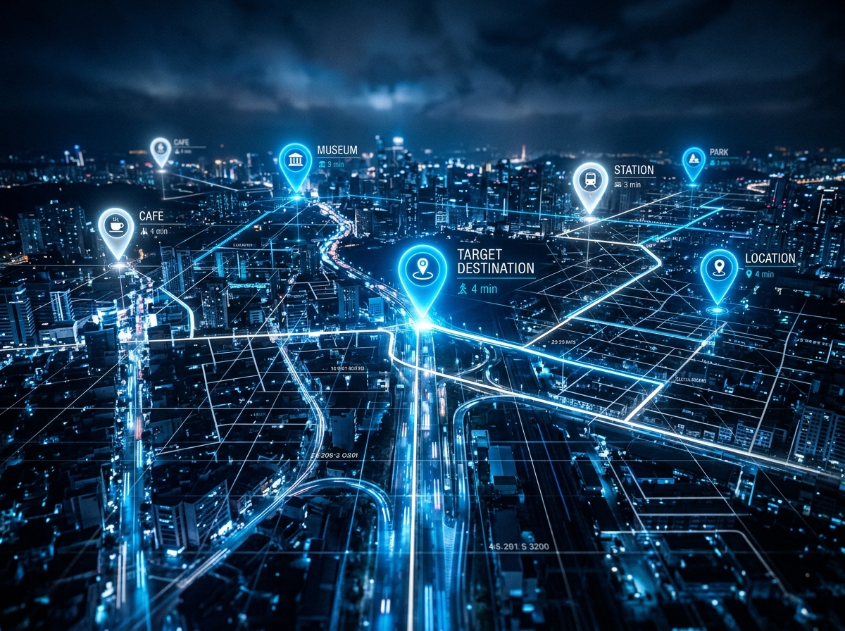 도시 거리와 지도 데이터