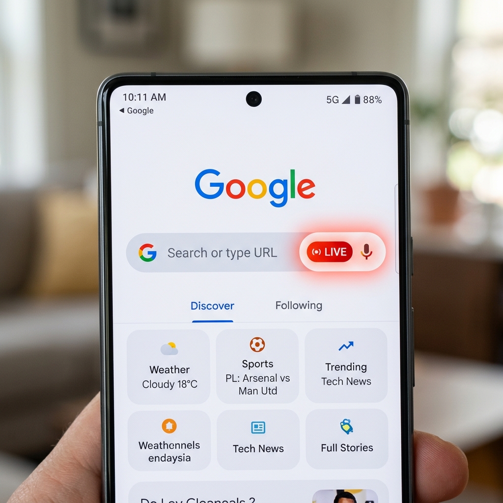 구글 앱에서 라이브 아이콘 실행하기