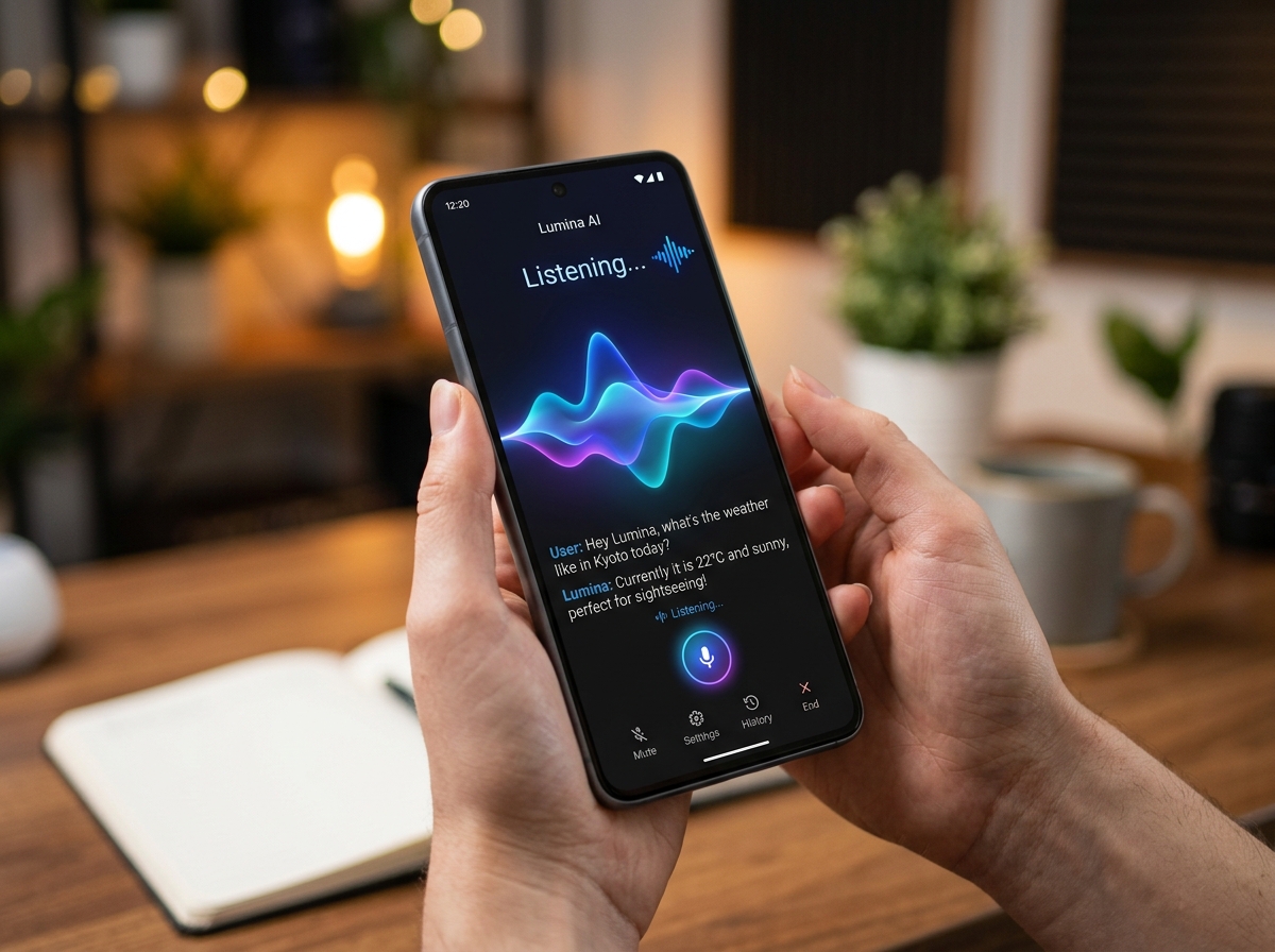 실시간 음성 검색을 활용하는 모습