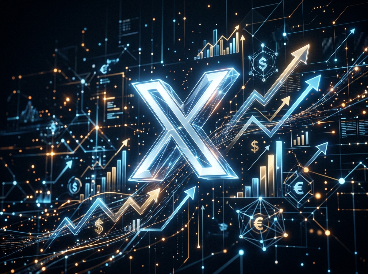 X 플랫폼 로고와 크리에이터 수익화