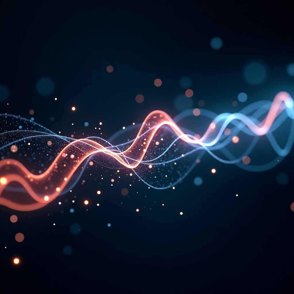 Abstract representation of digital neural network connecting with traditional film reel, dark background with glowing light, cinematic composition, 4:3 aspect ratio