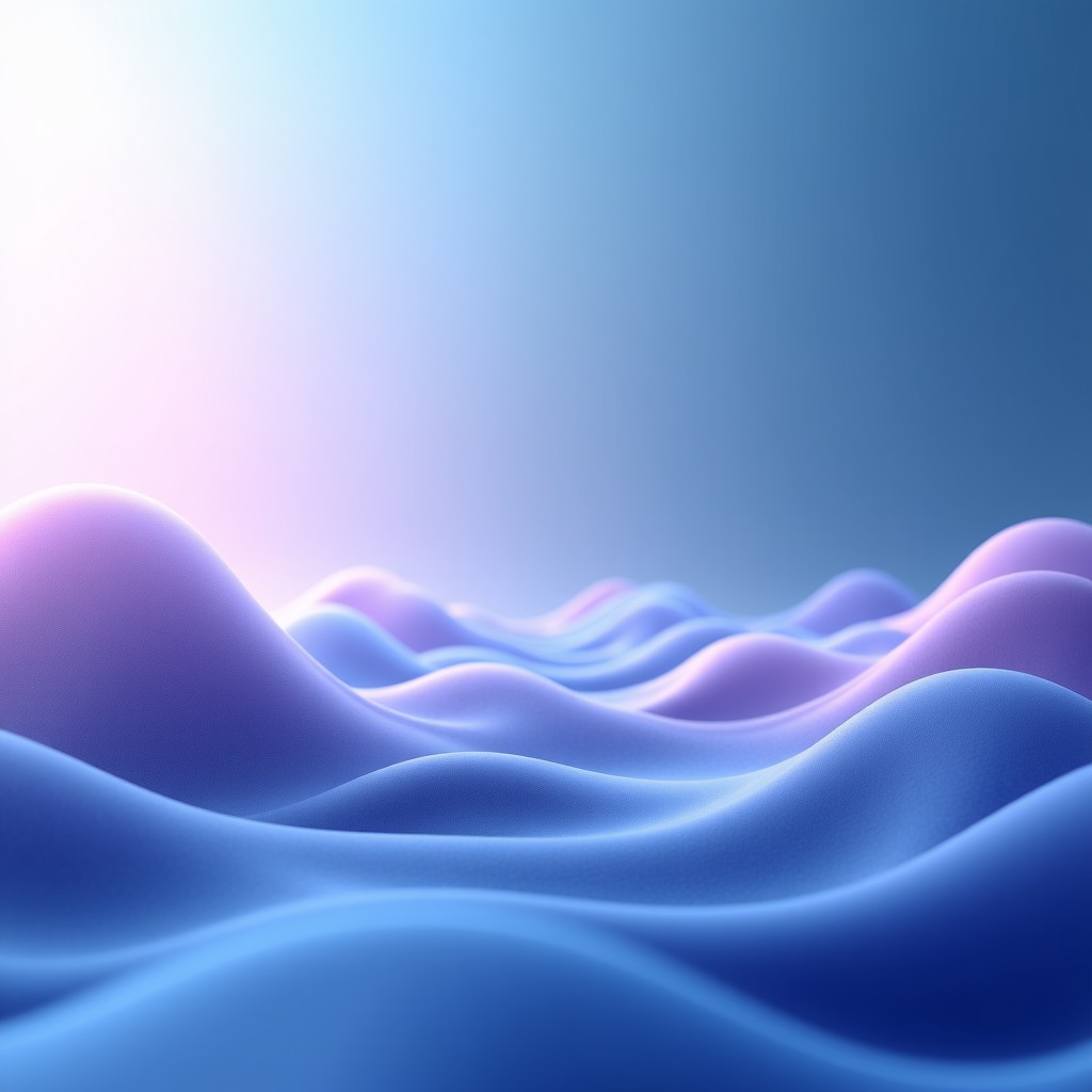 Abstract representation of digital sound waves and library archives, clean modern aesthetic, soft blue and purple gradient background, high resolution, 4:3