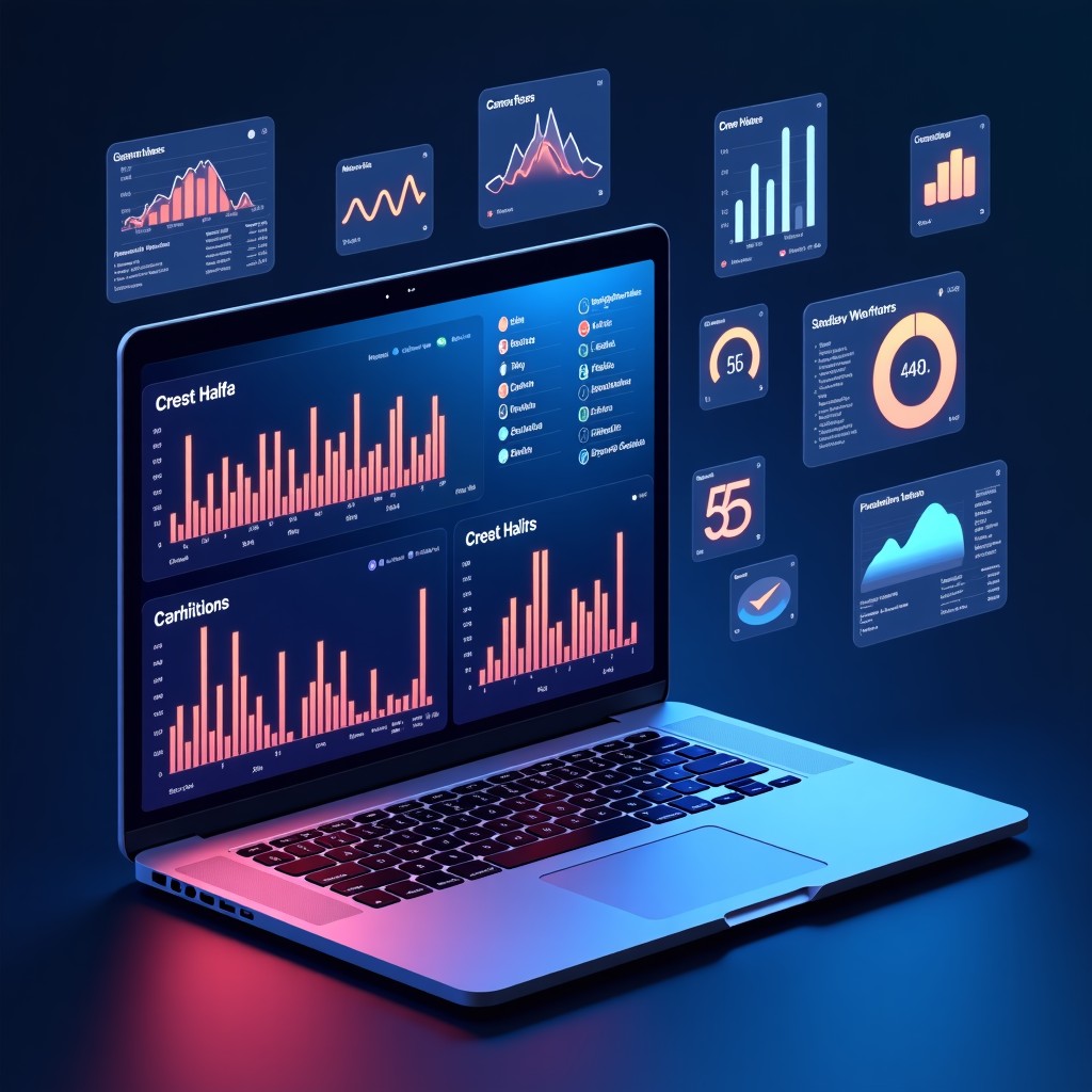 A sleek digital dashboard showing safety protocols and ethical AI monitoring screens, no text, futuristic UI design, vibrant colors, 4:3